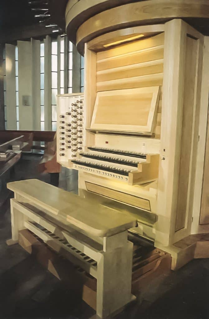 Die Spieltafel der Orgel.