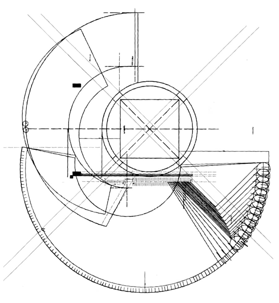 Grundriss-Schema der Orgel in der Christuskirche zu Speyer.